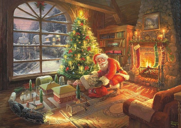 Puzzle Thomas Kinkade Passage Du Pere Noel Edition Limitee Christmas