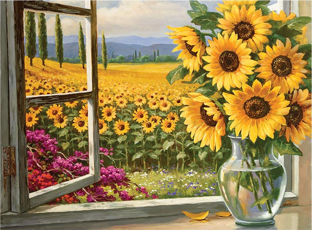 Figured'Art Peinture par Numéro Adulte Bocal de Tournesols - Kit de