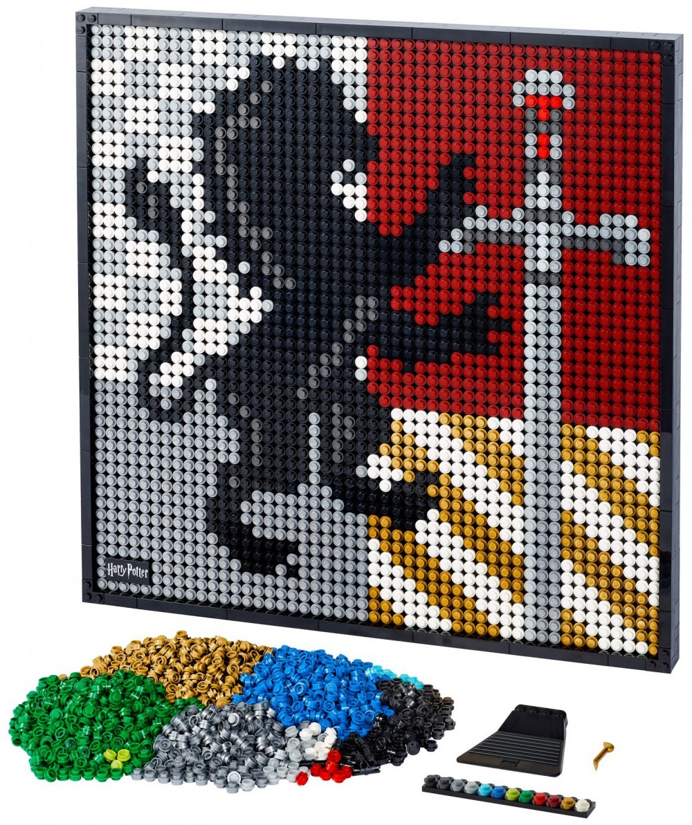 Pixel Art Harry Potter Les 4 Maisons Lego Art - Harry Potter Les Blasons de Poudlard (31201)