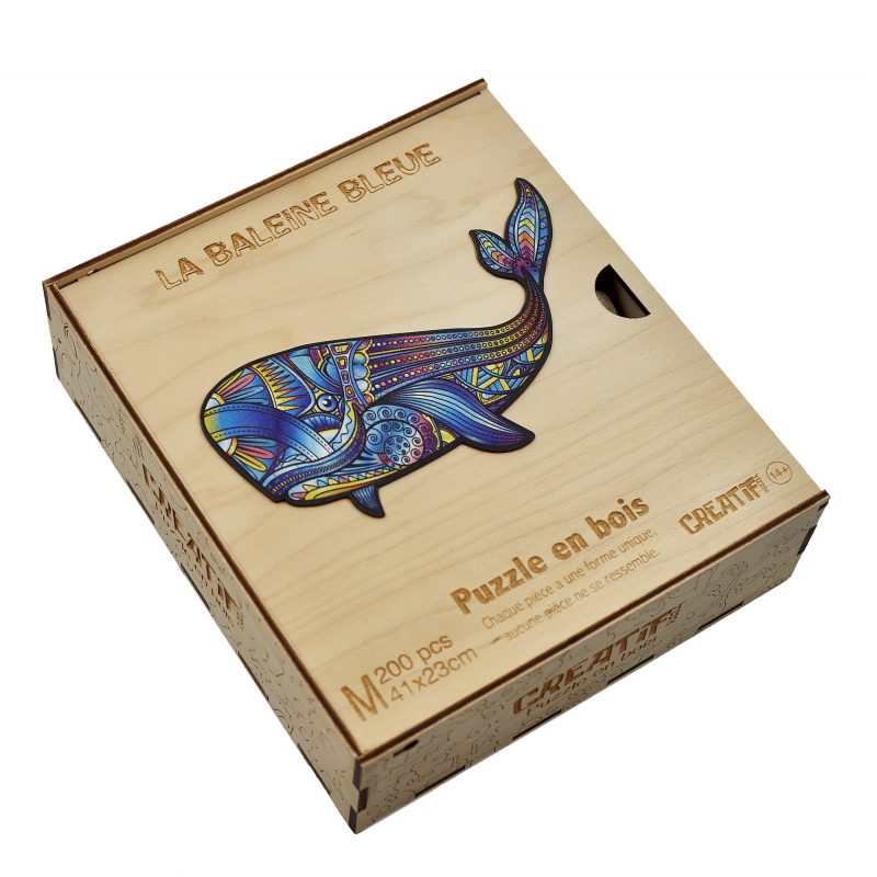 Puzzle animaux baleine en bois