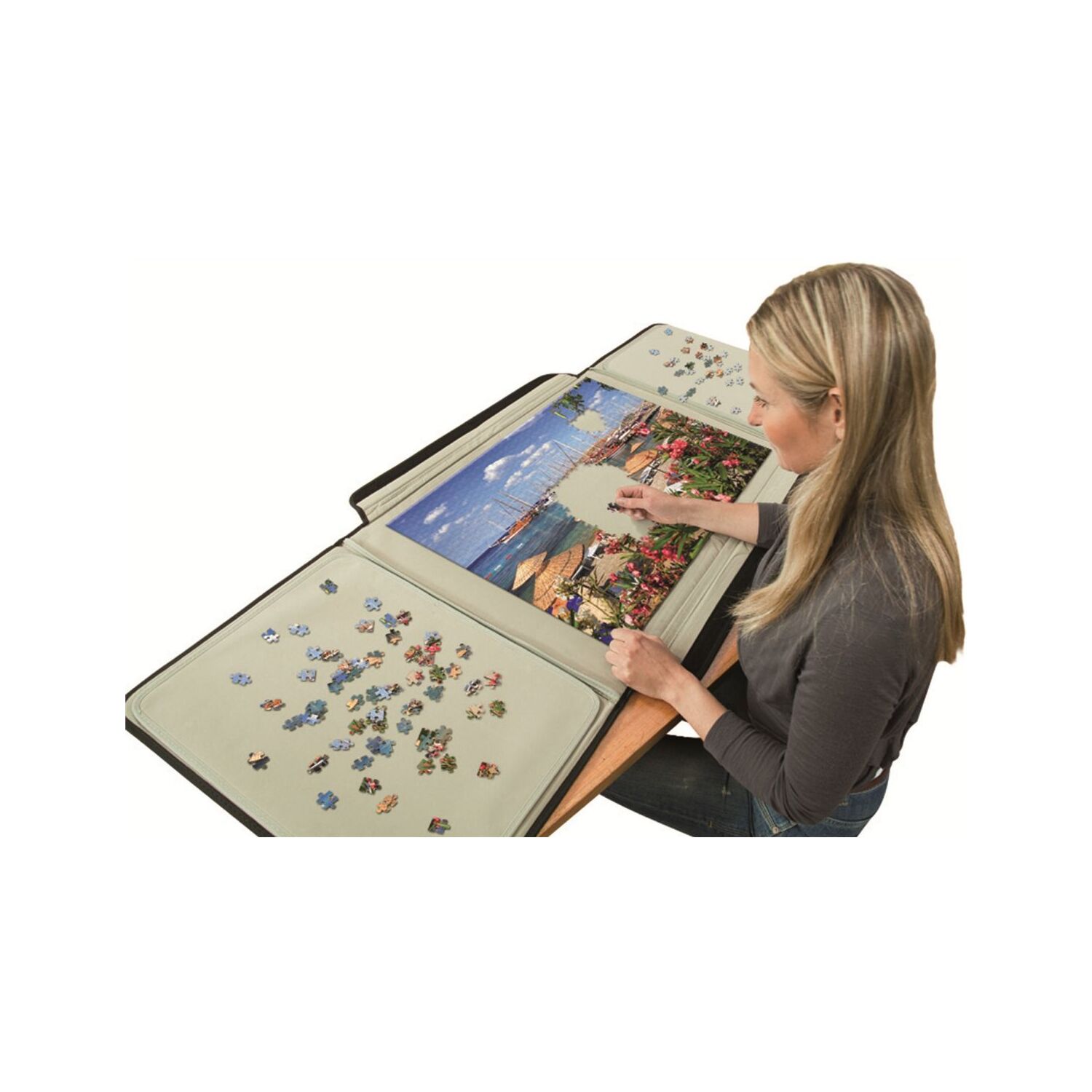 Tapis de rangement de Puzzle en rouleau avec lignes de guidage, Puzzle  jusqu'à 1500 pièces, grande planche de Puzzle pour adultes et enfants -  AliExpress